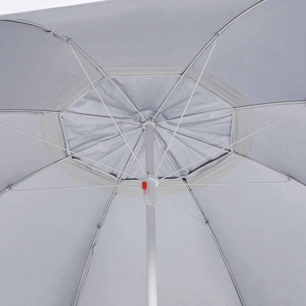 The Living Store Strandparasol - Antraciet - 190 x 202/218 cm - UV-bescherming - Waterbestendig - Met Luchtventilatie -