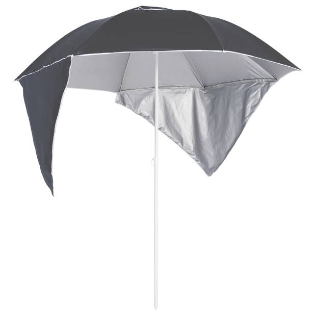 The Living Store Strandparasol - Antraciet - 190 x 202/218 cm - UV-bescherming - Waterbestendig - Met Luchtventilatie -