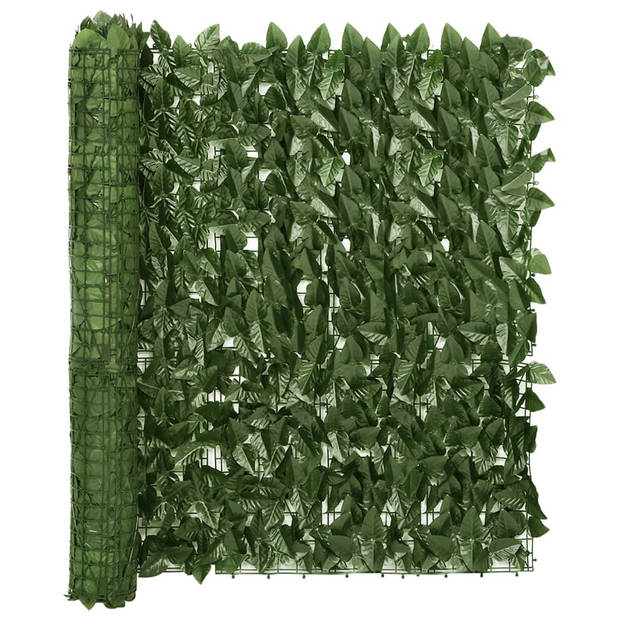 The Living Store Privacy scherm - Groene bladeren - 400 x 100 cm - Polyethyleen/stof