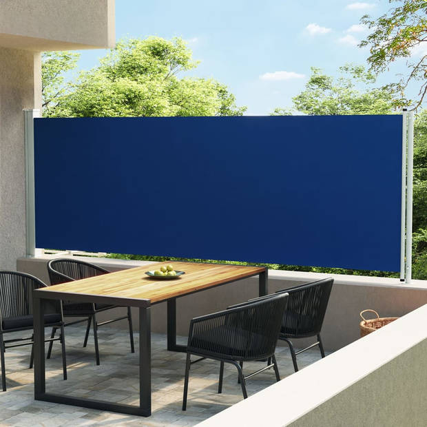 The Living Store Zijscherm - Polyester - 160x(0-600) cm - Blauw