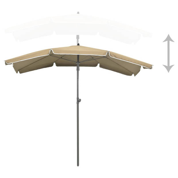 The Living Store Parasol - Opvouwbaar - 200 x 130 x 234 cm - UV-beschermend polyester - Stalen paal - 10 baleinen -