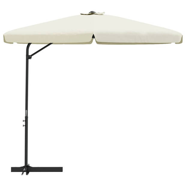 vidaXL Parasol met stalen paal 300 cm zandwit