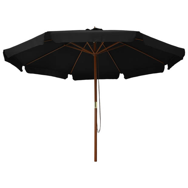 The Living Store Parasol - 330 x 254 cm - Zwart - Anti-vervagend polyester - 48mm paaldiameter