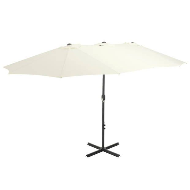 The Living Store Tuinparasol - Zand - Polyester - 460x270x246 cm - Met zwengelsysteem