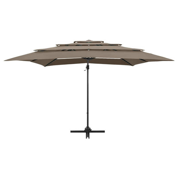 The Living Store Parasol Vierkant - 250 x 250 cm - Taupe