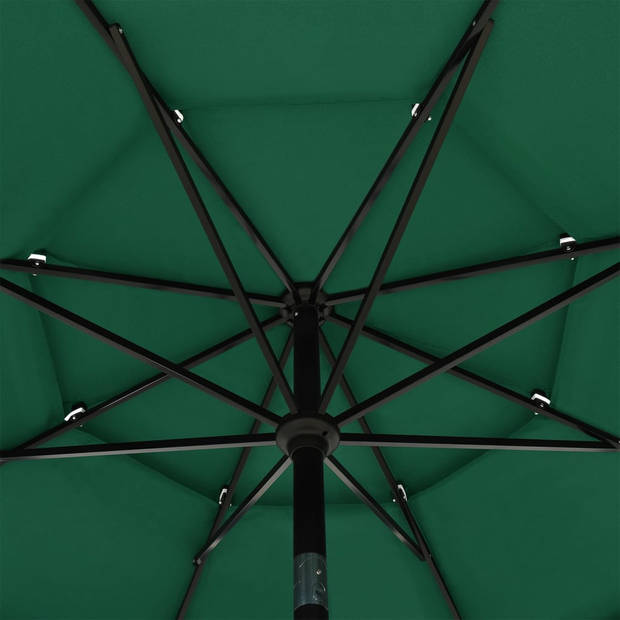 The Living Store Parasol The Living Store - 3-laags - Groen - Polyester - Aluminium - 350 x 260 cm