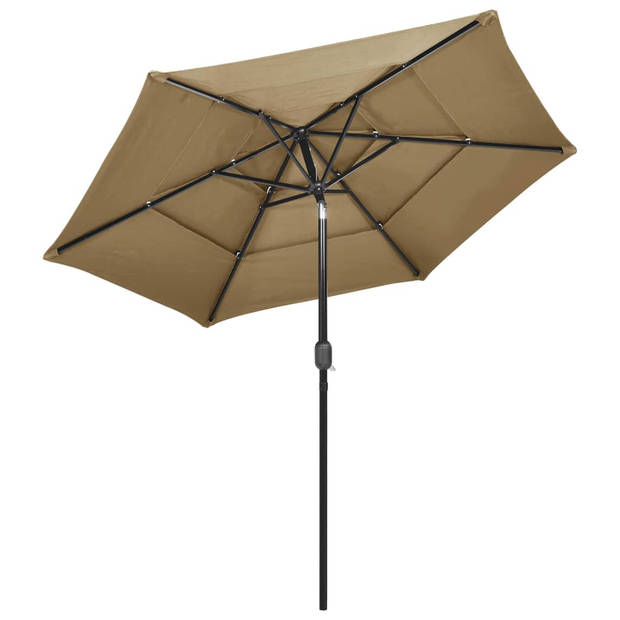 The Living Store Parasol 3-laags - 250 x 229 cm - UV-beschermend materiaal