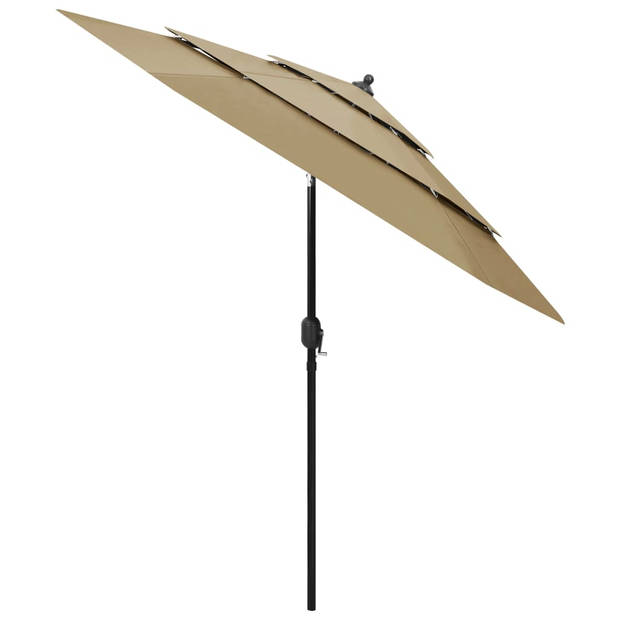 The Living Store Parasol 3-laags - 250 x 229 cm - UV-beschermend materiaal