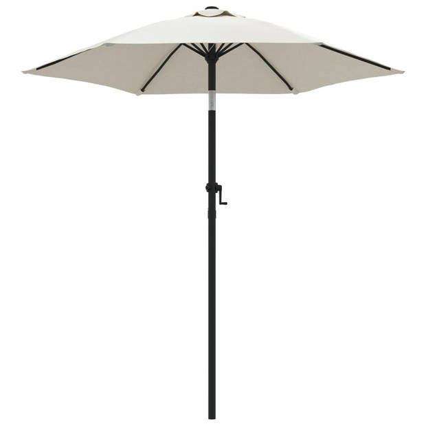 The Living Store Parasol Zandwit Donkergrijs 200x224 cm - UV-bescherming - Inklapbaar en draagbaar - Aluminium paal -