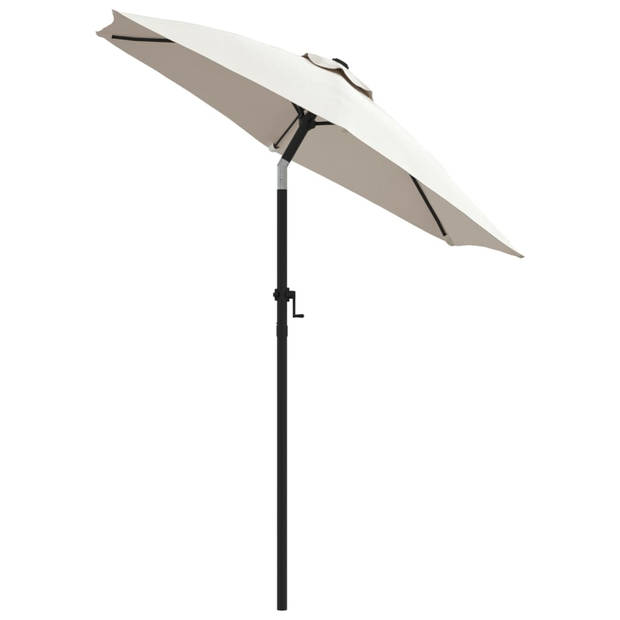 The Living Store Parasol Zandwit Donkergrijs 200x224 cm - UV-bescherming - Inklapbaar en draagbaar - Aluminium paal -