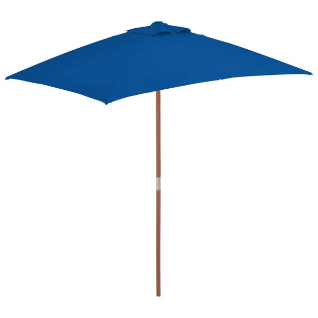 The Living Store Tuinparasol - 150 x 200 x 235 cm - Blauw - Gelamineerd bamboe en hardhout