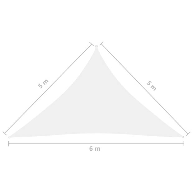 vidaXL Zonnescherm driehoekig 5x5x6 m oxford stof wit
