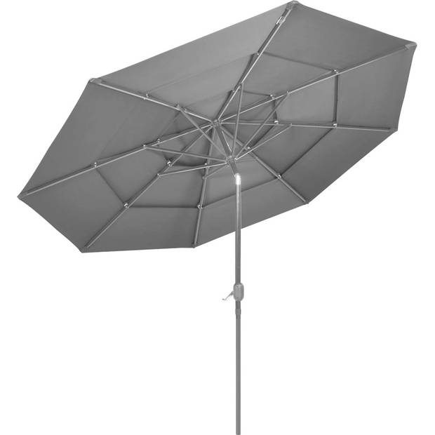 The Living Store Parasol 3-laags Antraciet Polyester - Gepoedercoat Aluminium 300x243 cm - Bescherming tegen