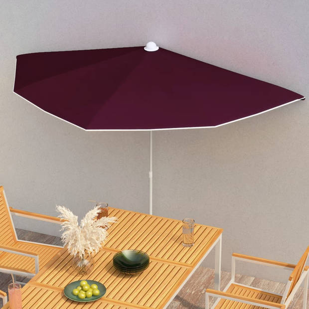 The Living Store Parasol - Halfrond - 180 x 90 x 195 cm - Bordeauxrood