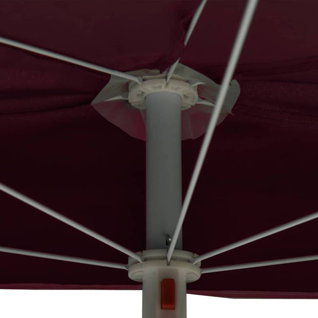 The Living Store Parasol - Halfrond - 180 x 90 x 195 cm - Bordeauxrood