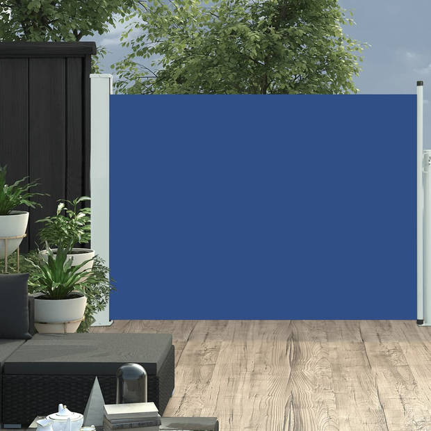 The Living Store Zijscherm Polyester Blauw - 117x(0-500) cm - Uv-bestendig