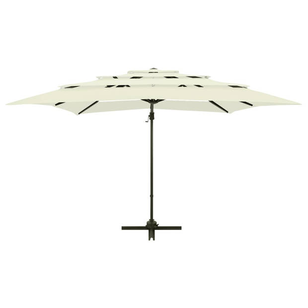 The Living Store Parasol 4-laags - 250 x 250 x 246 cm - UV-beschermend - Inklapbaar