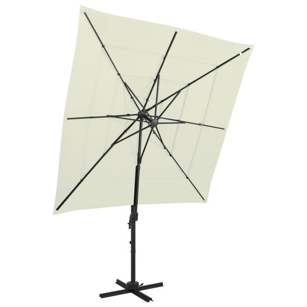 The Living Store Parasol 4-laags - 250 x 250 x 246 cm - UV-beschermend - Inklapbaar