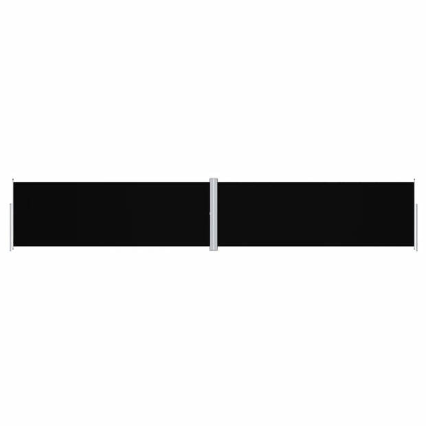 The Living Store Zijluifel - Grote - 180 x (0-1000) cm - Uittrekbaar - Zwart - Polyester - Automatische terugrol -