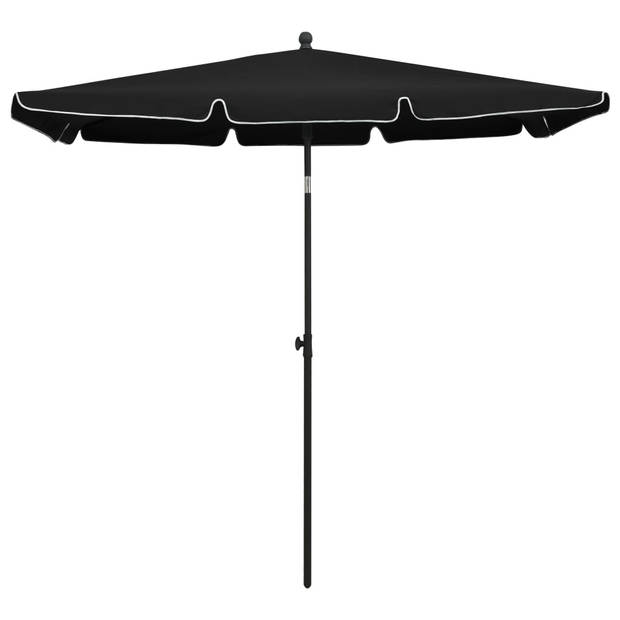 The Living Store Parasol 210 x 140 cm - UV-beschermend polyester - Stabiele en duurzame constructie - Zwart