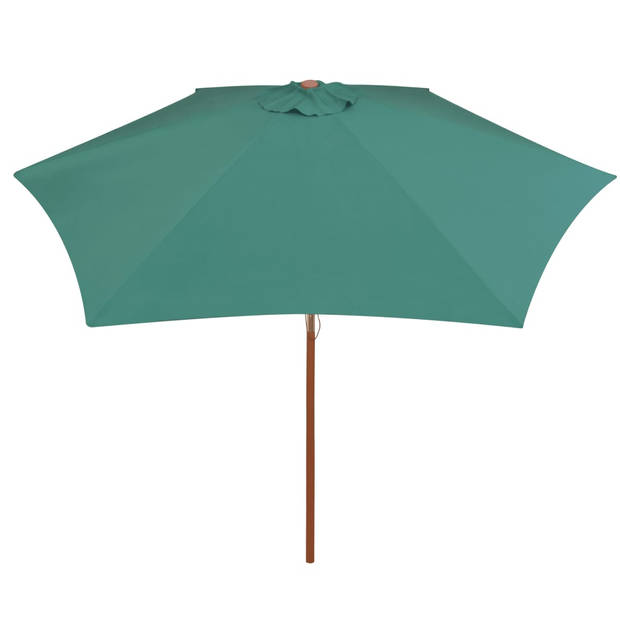 The Living Store Houten Parasol Groen - 270 x 270 cm - UV-Bestendig Polyester