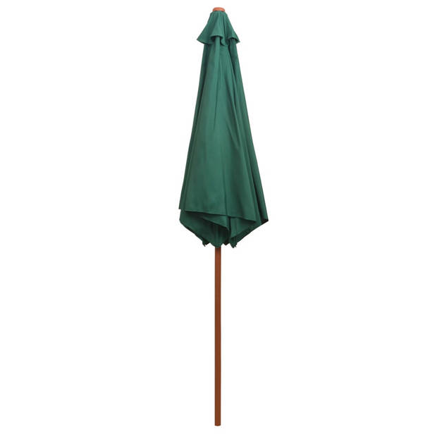 The Living Store Houten Parasol Groen - 270 x 270 cm - UV-Bestendig Polyester