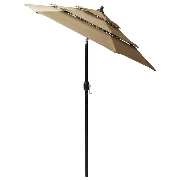 The Living Store parasol - 3-laags - 200 x 228 cm - UV-beschermend en anti-vervagend - Taupe