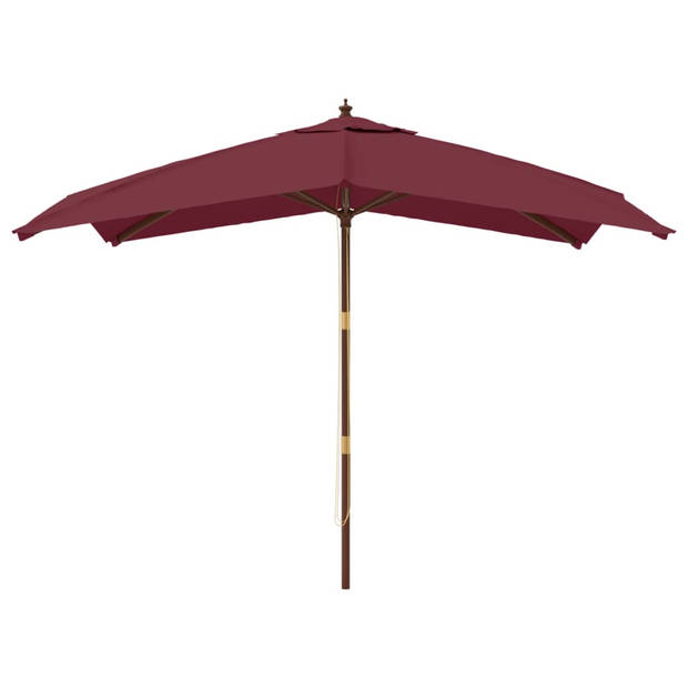 The Living Store Parasol Bordeauxrood 300x300x273 cm - UV-beschermend polyester