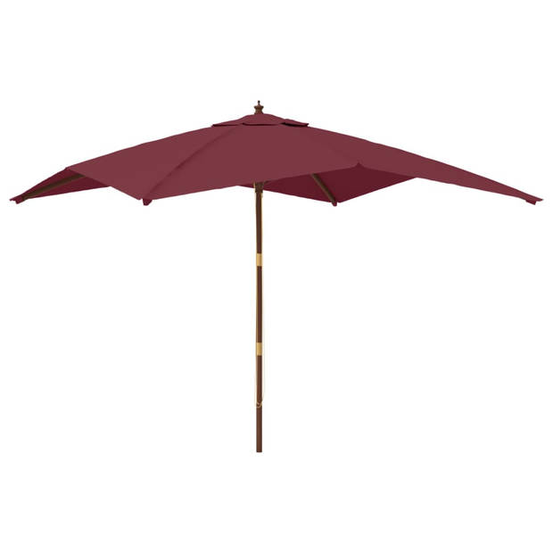 The Living Store Parasol Bordeauxrood 300x300x273 cm - UV-beschermend polyester