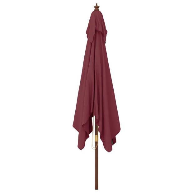 The Living Store Parasol Bordeauxrood 300x300x273 cm - UV-beschermend polyester