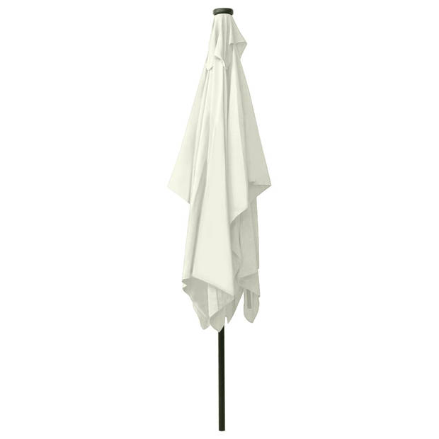 The Living Store Parasol rechthoekig - Zand - 200x300x247 cm - UV-beschermend polyester - Gepoedercoat staal -