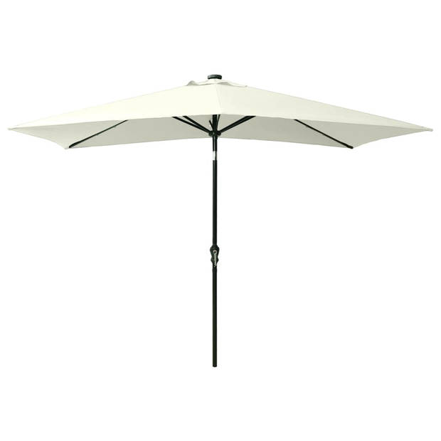 The Living Store Parasol rechthoekig - Zand - 200x300x247 cm - UV-beschermend polyester - Gepoedercoat staal -