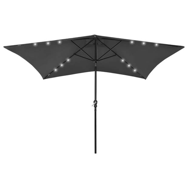 The Living Store Parasol Titan - Tuinmeubelen - 200x300x247 cm - UV-beschermend - Antraciet