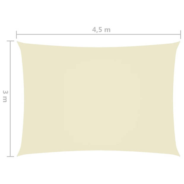 vidaXL Zonnescherm rechthoekig 3x4,5 m oxford stof crèmekleurig