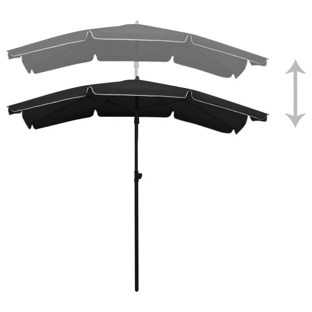 The Living Store Parasol - The Living Store Luxe Tuinparasol 200x130x234 - Zwart 100% Polyester - Kantelfunctie