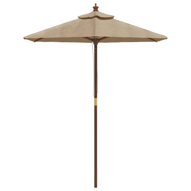 The Living Store Parasol Outdoor - 196 x 231 cm - Taupe - Hardhouten frame - Polyester hoes