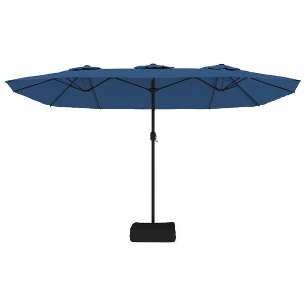 vidaXL Parasol dubbel 449x245 cm azuurblauw