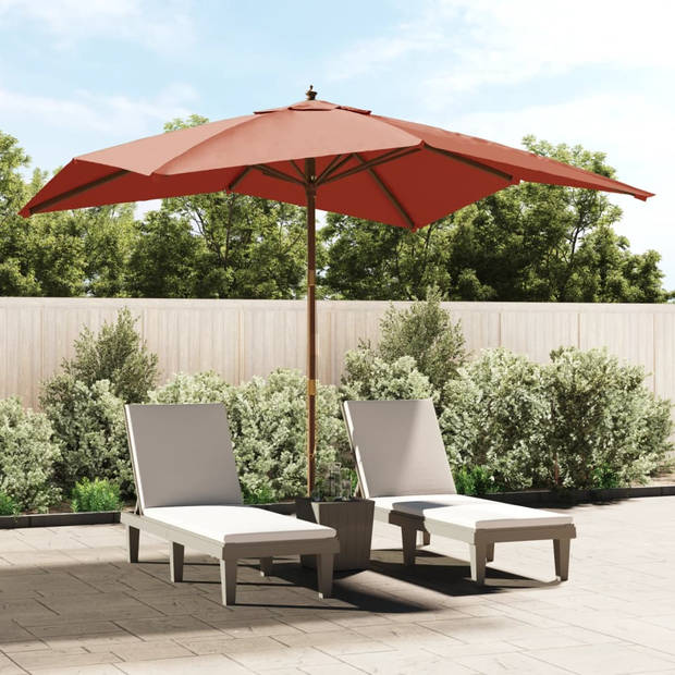 The Living Store Parasol Terracotta - The Living Store - Parasols - 300x300x273 cm - Dubbel katrolsysteem