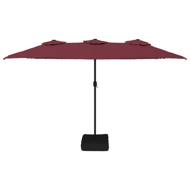 vidaXL Parasol dubbel 449x245 cm bordeauxrood