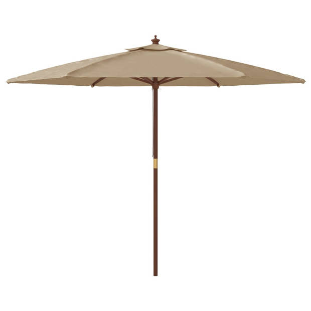 The Living Store Parasol - Hardhout - Polyester - 299 x 240 cm - Taupe