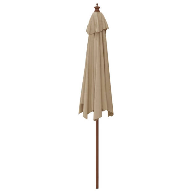 The Living Store Parasol - Hardhout - Polyester - 299 x 240 cm - Taupe