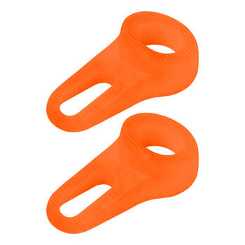 Deltafix Block it Deurwig - 2x - oranje - TPE kunststof - 12 x 3,8 cm - deurstopper - Deurstoppers