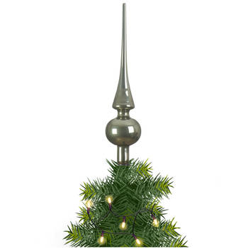 Kerstboom glazen piek bruin glans 26 cm - kerstboompieken