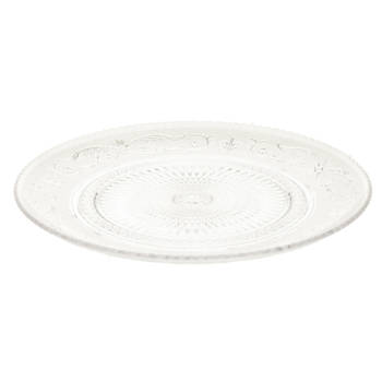 Plasticforte onbreekbare taart/gebakbordjes - kunststof - kristal stijl - transparant - dia 15 cm - Gebaksborden