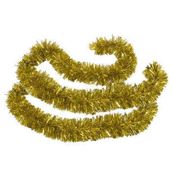 2x stuks kerstboom folie slingers/lametta guirlandes van 180 x 12 cm in de kleur glitter goud - Feestslingers