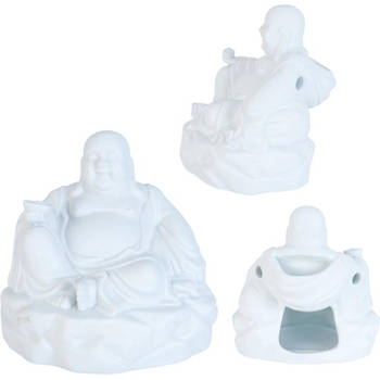 Geurbrander - Aroma Brander - Happy Boeddha - Keramiek - 12 x 11 x 12 cm