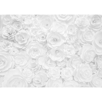 Inductiebeschermer - Witte Rozen - 76x51.5 cm