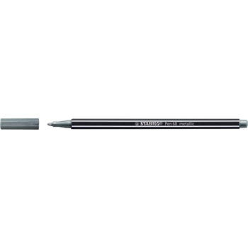 STABILO Pen 68 metallic viltstift, zilver 10 stuks