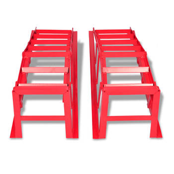 The Living Store Auto Hellingen - Stalen - 1000 kg - 235 mm - Rood