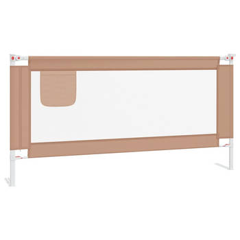 The Living Store Bedhekje Peuter Stof Taupe 180x25 cm